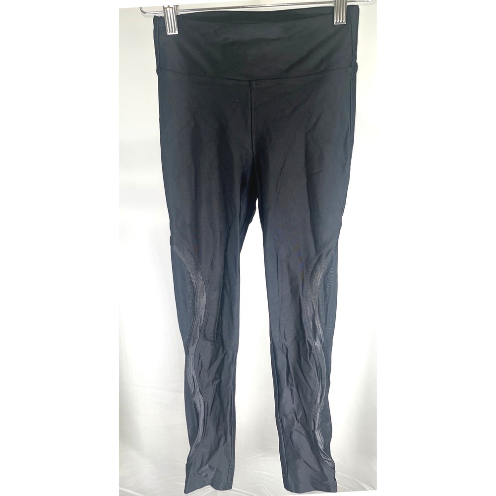 Koral Lustrous High Rise Mesh Leggings Black XS Liquid Shine Athletic Yoga Pants